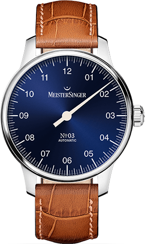 Meistersinger №03 38mm – Sonnenschliff Blau - MeisterSinger - Die Einzeigeruhr Watch Ref. BM9908