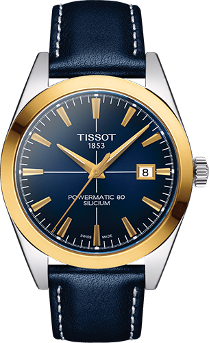 Tissot Gentleman Powermatic 80 Silicium 18K Goldlünette Watch Ref. T9274074604101