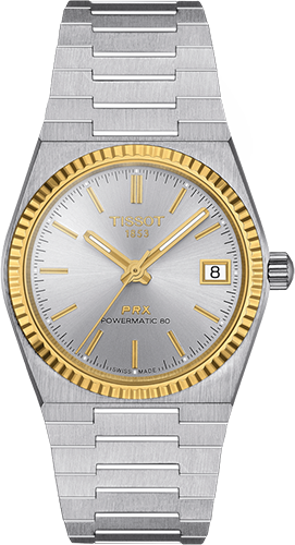 Tissot PRX Powermatic 80 35mm Steel and 18K Gold Bezel Watch Ref. T9312074103101