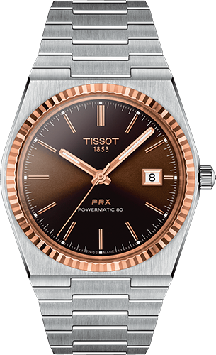 Tissot PRX Powermatic 80 Stahl &amp; 18K Goldlünette Watch Ref. T9314074129100
